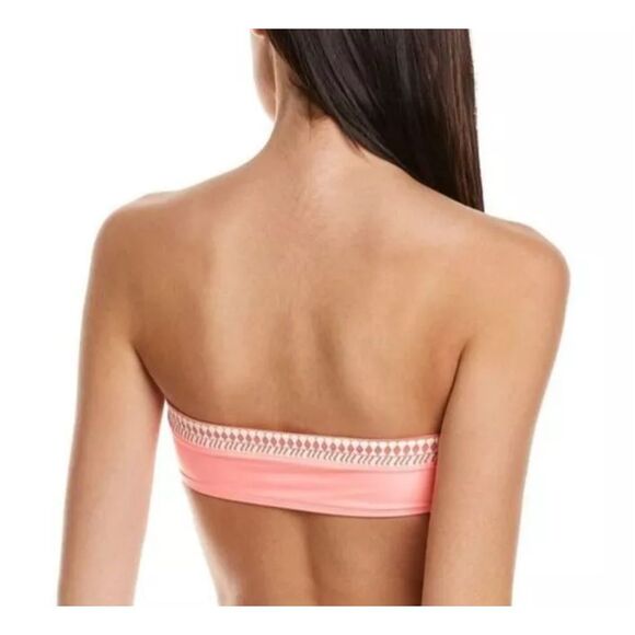 Lemlem Lena Bandeau Bikini Top in Coral Size M - Picture 2 of 7